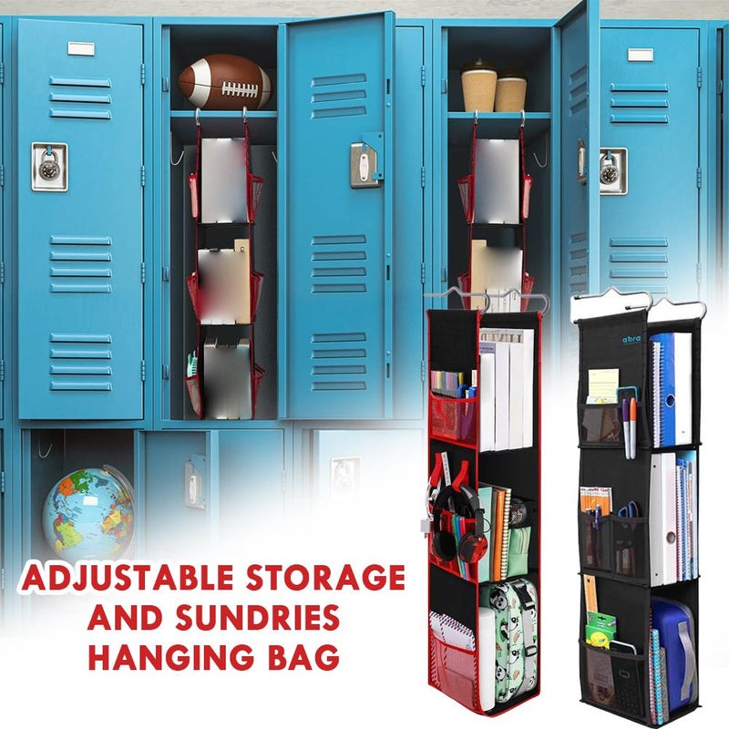 3-Tier Portable Locker Shelf Organizer – 600D Oxford Cloth Hanging Rack for Students & Professionals, Space-Saving Storage for School/Gym/Closet  (Black) - Image 3